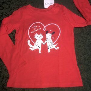 Nwt 3t 3 2t 14 5t 5 carters valentines top dog cat Palentine pets match sister